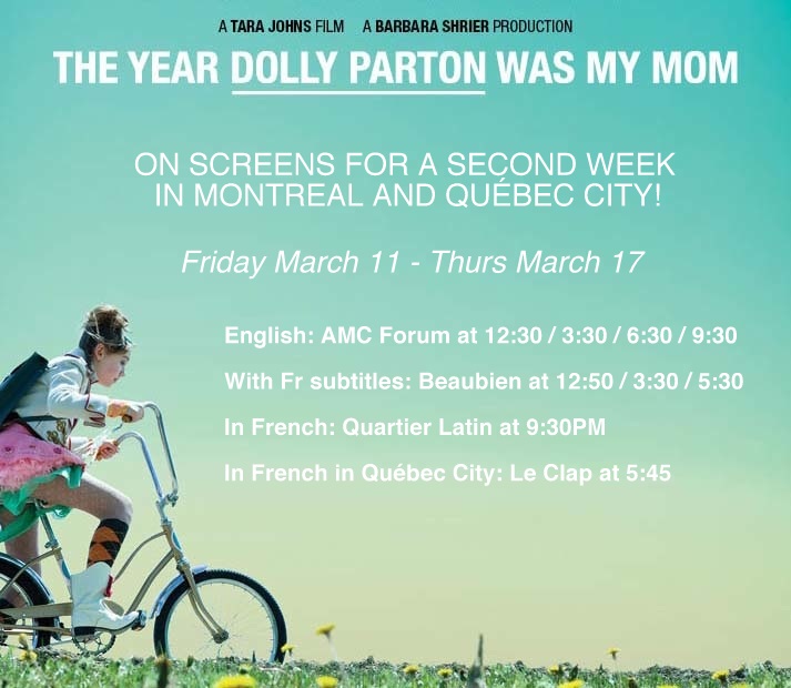 Theatres and times for The Year Dolly Parton Was My Mom - Week 2